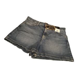 Lee Women's Wild Charge Medium Wash High Rise Denim Blue Jean Shorts Size 14 New